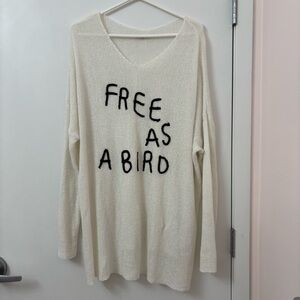 Le Lis Cream Open Knit Lightweight Sweater